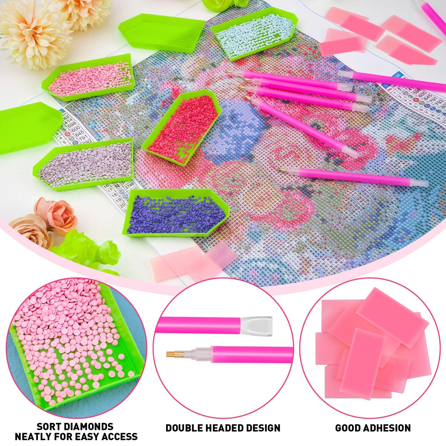 SYWHXY 30PCS Diamond Art Painting Tools 5D Diamond Art Wax Accessories with 10 Drill Pen Grip Tray, Diamonds Painting Kits for Kids Adults DIY Paintings Crafts