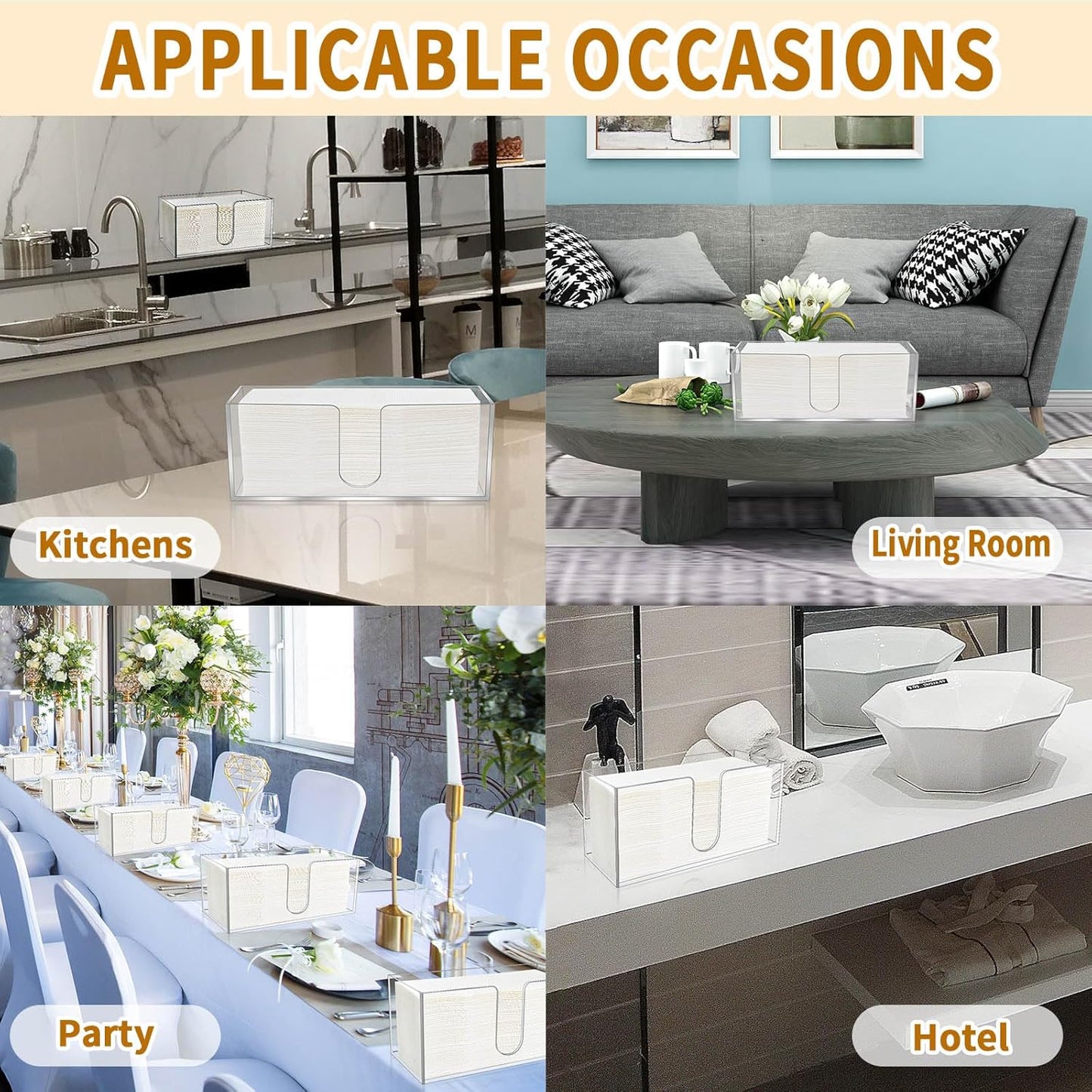 1 Pack Countertop 5mm (1) Acrylic Paper Towel Holder, Napkin Dispenser for C-Fold, Multi-Fold & Trifold Paper Towels