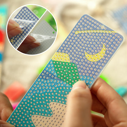 SWATOM 6 Pcs 5D Diamond Painting Bookmarks Sun & Moon Nature Acrylic Diamond Art Bookmark with DIY Painting Kits Tassels & Wood Beads Pendant Rhinestone Bookmarks