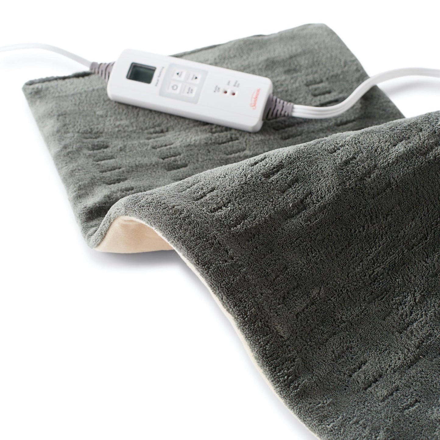 Sunbeam XL Back Neck and Shoulder Heat Therapy 12 x 24 with Auto Shut Off 6 Settings Machine-Washable Comfortable Microplush Fabric - Burgundy