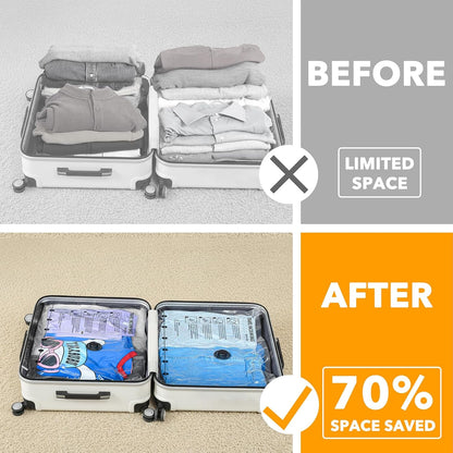 SpaceAid Vacuum Seal Bags - 24 Pack Travel Compression Bags with Electric Pump for Luggage & Clothing