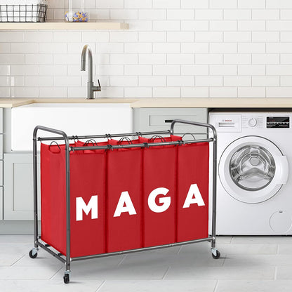 STORAGEIDEAS 47.8 (181L), 4 Laundry Sorter Hamper with Wheels, Laundry Basket Sorter Gal Heavy-Duty Rolling Cart