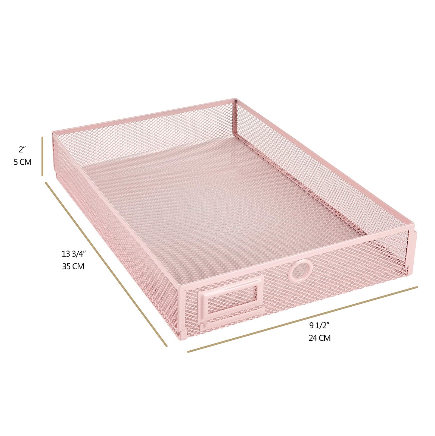 Annova Desk Organizer Wire Mesh 3 Tier Sliding Drawers Paper Sorter/Multifunctional/Premium Solid Construction for Letters, Documents, Mail, Files, Paper, Kids' Art Supplies (Light Pink)