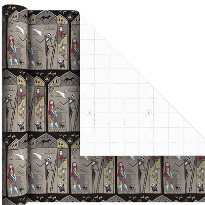 Hallmark Nightmare Before Christmas Wrapping Paper Mini Rolls, 3-Pack (Jack Skellington, Sally, Zero on Pink, Purple, Black) for Birthdays, Valentine's Day, Halloween, Any Occasion - 45 Sq. Ft. Total