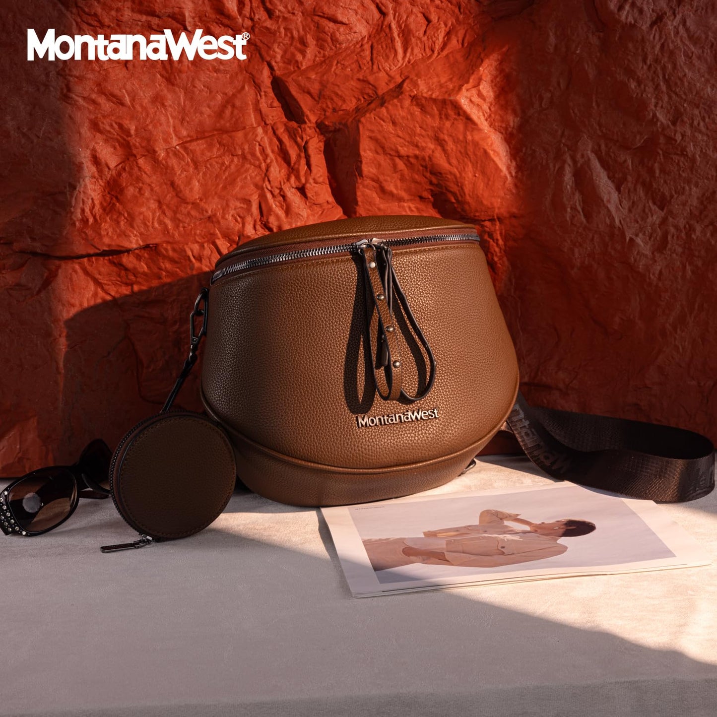 Montana West Large Crossbody Bags for Women Bum Bag Sling Purse with Adjustable Strap