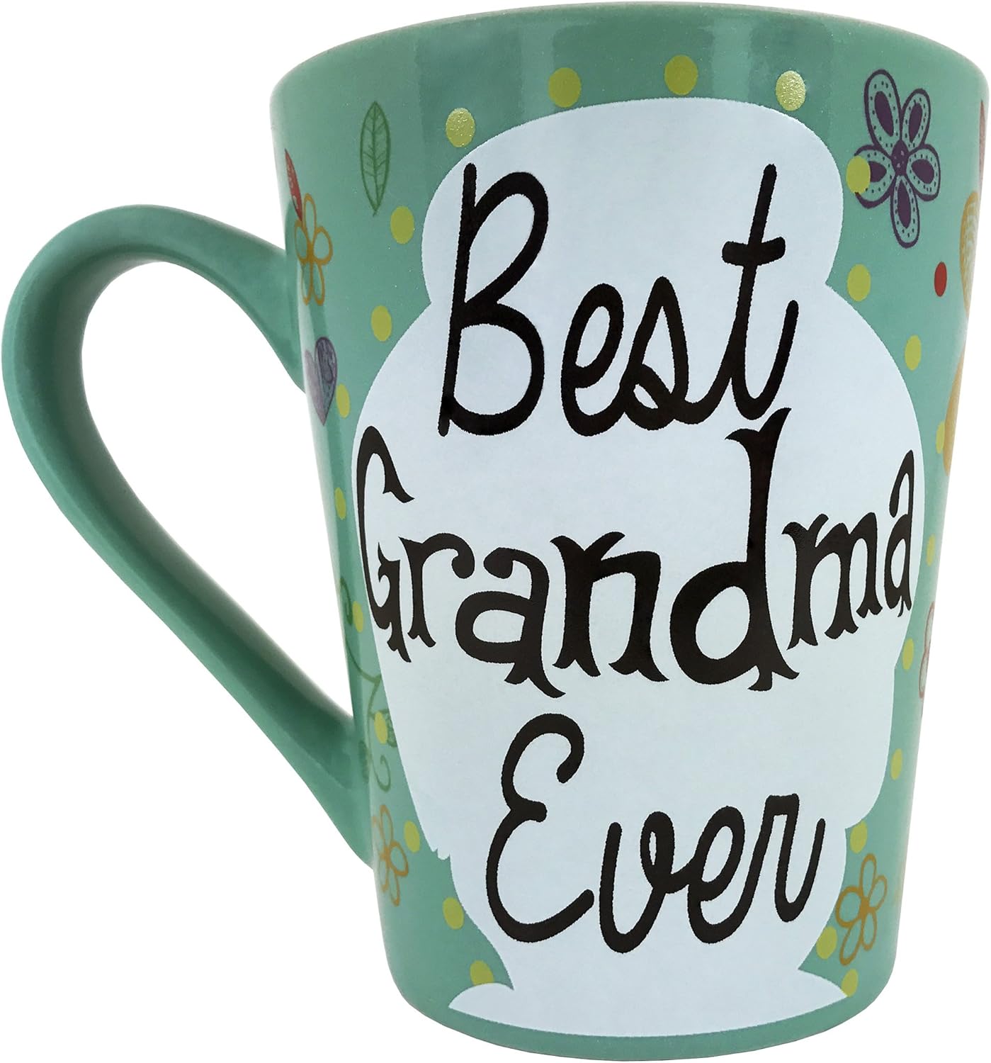 KINREX Best Grandma Ever Mug, Turquoise, 12 oz. Coffee Cup for Women, Mothers Day, Christmas, Birthday Gift