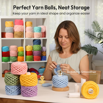 Etcokei Electric Yarn Winder M1 & 9pcs Ball Tube, Compact Cake Winder for Neat Storage & Tangle-Free Knitting/Crocheting, Yarn Winding Tube Yarn Storage Organiazer