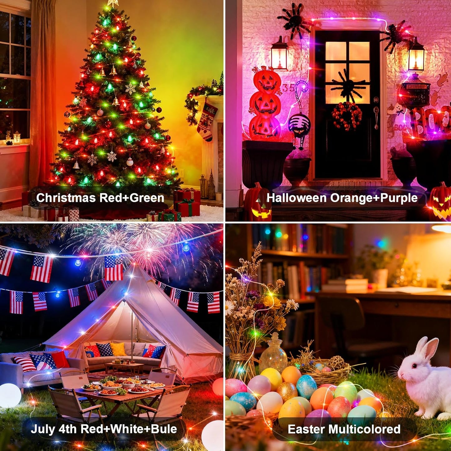 1Pack Lights,16ft 50 USB Plug in Christmas Fairy String LED Color Changing with APP Controlled & Remote Timer, Music