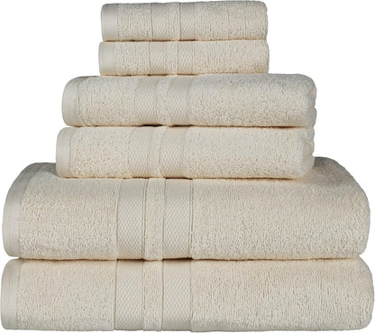 6-Piece Set, 2 2 2 Superior Ultra-Soft Cotton Towel Includes Bath Towels, Hand Towels, and Washcloths for Bathroom