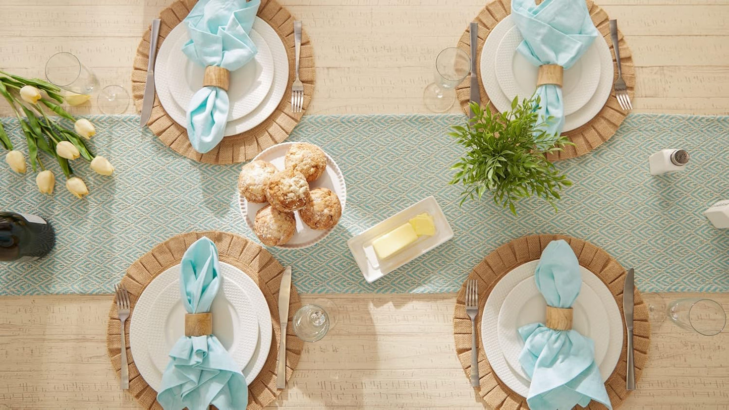 DII Aqua Braided Farmhouse Table Runner, 15 x 72 inches, 1-Piece