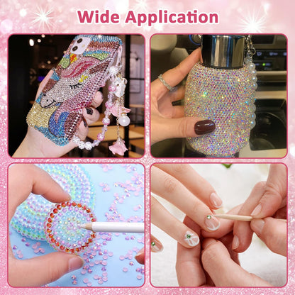 Acrridi 40000Pcs 40 Colors Resin Rhinestones Bedazzling Kit, Multicolor Flatback Gems, DIY Nail Art Clothing Tumblers Crafts for Bedazzling Diamond Art Makeup (Style B)