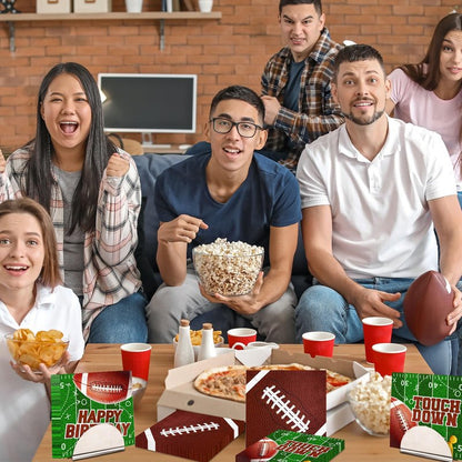 Football Birthday Party Decorations Napkins, 48Pcs Football Party Supplies Paper Touch Down Napkin Brown Football Napkins for Game Day Tailgate Sport Birthday Party Decorations