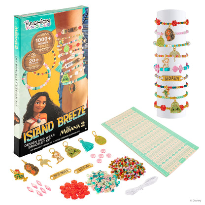 Fashion Angels Disney Moana 2 DIY Bracelet Making Kit, Includes 1,000+ Beads, 6 Charms, Design Board & More, Makes 20+ Bracelets, Craft for Kids Ages 8+