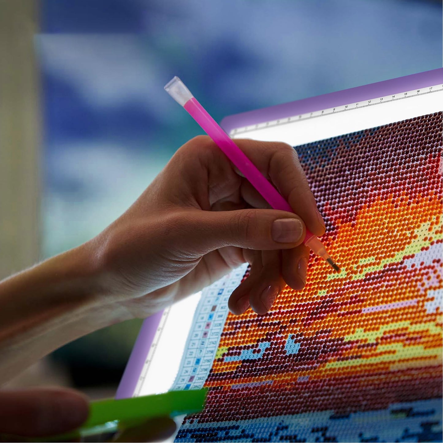 iVyne Rechargeable A3 Light Pad for Diamond Painting & Art Projects – LED Light Board with Diamond Art Accessories – Ultra-Thin & Portable Diamond Dot Light Board, Perfect for Artists - Purple