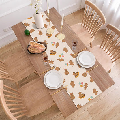 Buxiuer Capybara Birthday Party Decorations Capibara Table Runner Kids Cute Animals Dining Room Home Kitchen Table Decor