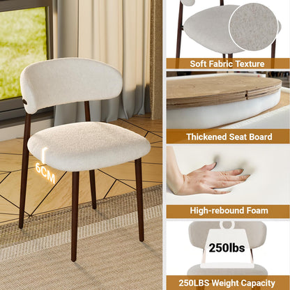 POLE SPACE Morden Dining Chairs Set of 4, Upholstered Fabric Kitchen Side Chairs with Dark Walnut Metal Legs, Indoor Dining Room Chairs for Patio, Dining Room, Backyard Heat Resistant