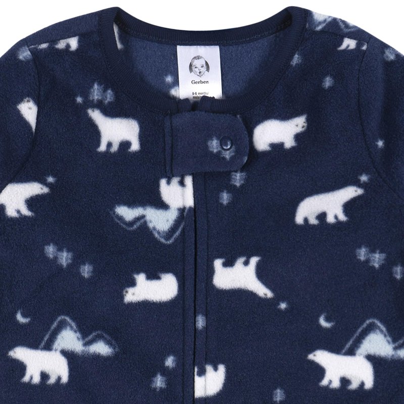 Gerber Baby Unisex Fleece Wearable Blanket, Polar Bears, 0-6 Months
