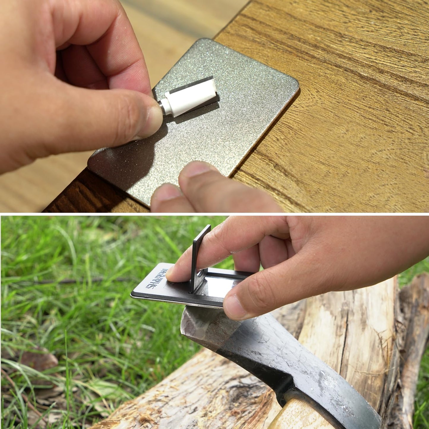 SHARPAL 116N Pocket Diamond Sharpening Card, Coarse(325)/Medium(600)/Fine(1200) Grit, Portable Multi-Tool Kit for Garden Tools, Survival Knives, Files & Blades Fathers Day Gift