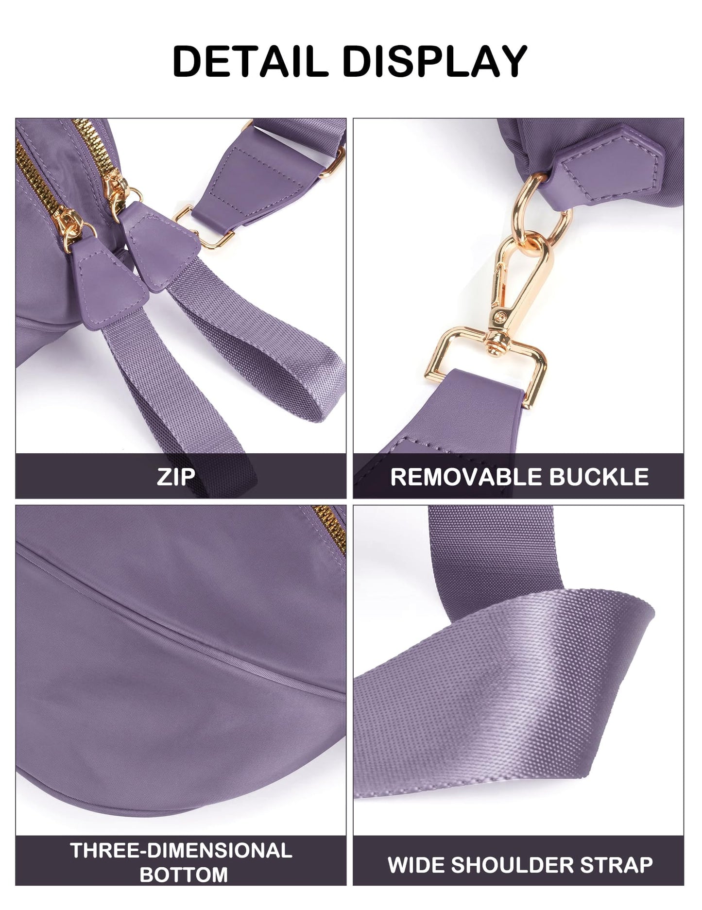 Spacious Nylon Crossbody Bag Bum Bag Handbags Wallets Purses Trendy Shoulder Bag for Women