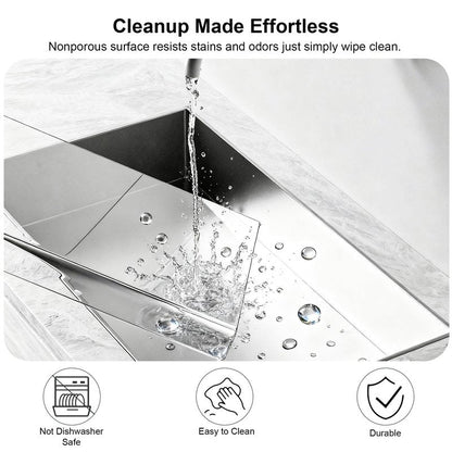 Tempered Glass Cutting Board with Lips, Clear Cutting Board, Easy to Clean and Dishwasher Safe (Clean -17 * 13.2 ins)