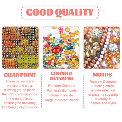 Focart 4 Pack Random Diamond Paintings, 5D DIY Special Shape Rhinestone Diamond Painting Kits for Adults 12x12 inch