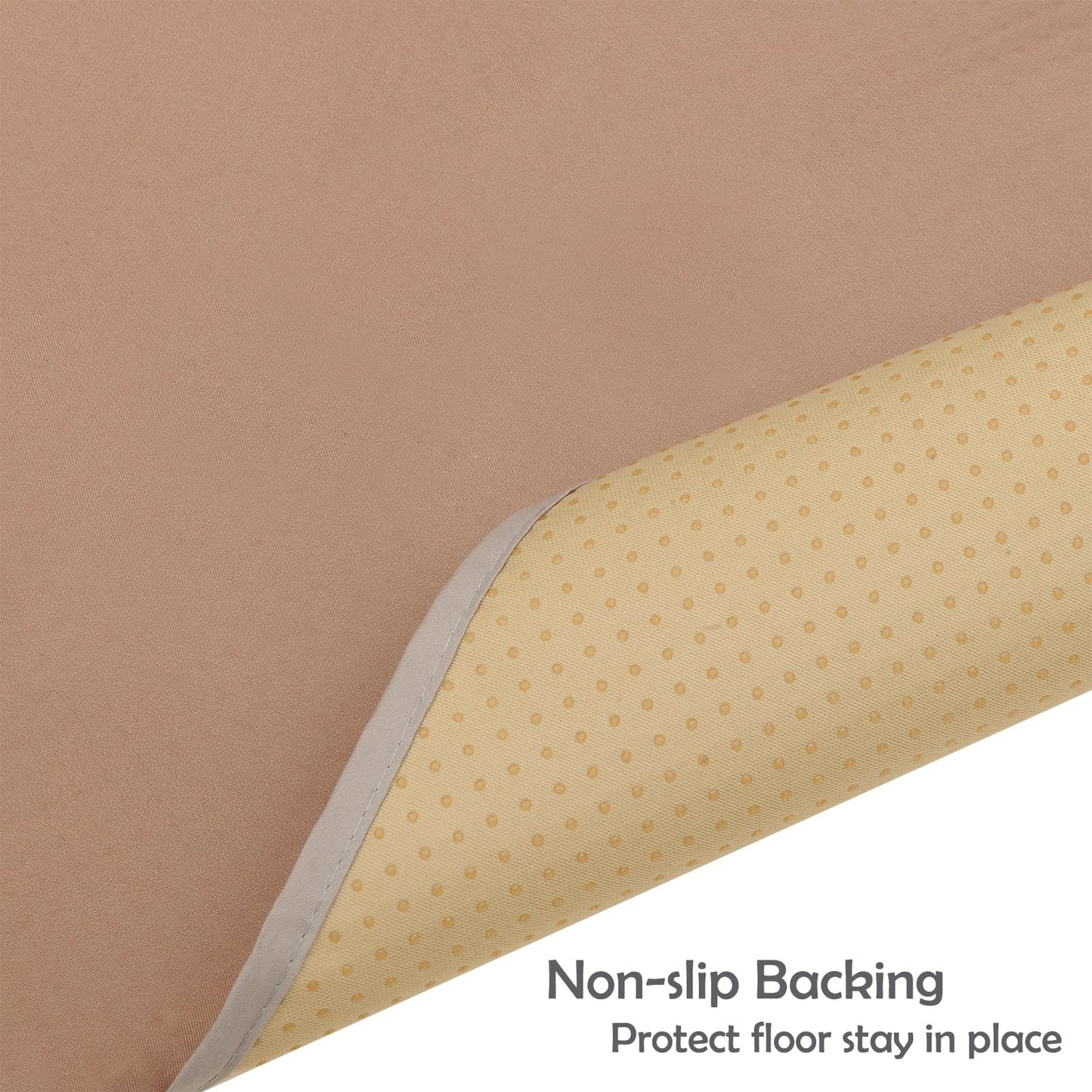 Baby Splat Mat for Under High Chair/Arts/Crafts, Triluby 51" Waterproof Non Slip Food Splash Mat for Eating Mess, Washable Weaning Mat Reusable Spill Floor Protector (Brown)