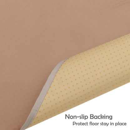 Baby Splat Mat for Under High Chair/Arts/Crafts, Triluby 51" Waterproof Non Slip Food Splash Mat for Eating Mess, Washable Weaning Mat Reusable Spill Floor Protector (Brown)