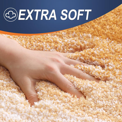 OLANLY Large Bathroom Rug Mat - Extra Soft Microfiber, Quick Dry & Washable | 44x32, Golden Yellow