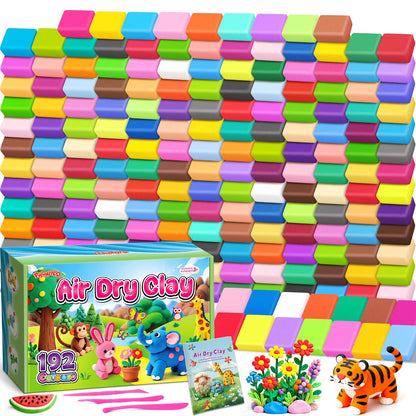 FAGNBED Air Dry Clay 192 Colors, Modeling Magic Clay Set with 3 Sculpting Tools, Arts Crafts Gift for Kids and Beginners