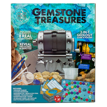 The Young Scientists Club Gemstone Treasures, Tumble & Polish Your Own Gemstones, DIY Rock Tumbler, Collect & Identify Gems, Great STEM Kit for Kids Ages 6, 7, 8, 9, Multi