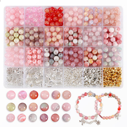 Glass Beads for Jewelry Making, 18 Colors Glass Beads for Bracelets Making kit Including 2-8mm Bead spacers/Lava Beads/Stone Rock DIY Jewelry Making Supplies for Adults, Bracelets Earring Making kit