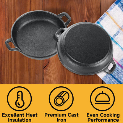 LDHHYH 4 Pack Mini Cast Iron Skillet, 6.3 x 6.3 x 1.5 Inch Small Cast Iron Frying Pan with Handle, Pre-Seasoned Cast Iron Skillet Set, Black Casserole Dish for Kitchen, Indoor, Outdoor, Picnic