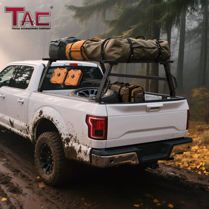 TAC Universal Ajustable 6-FEET Truck Bed Rack Ladder Roof Top Cargo Rack Platform Extension Canoe Bike Kayak Snowboard Luggage Upper Storage Carrier Outdoors Overland Off Road Accessories