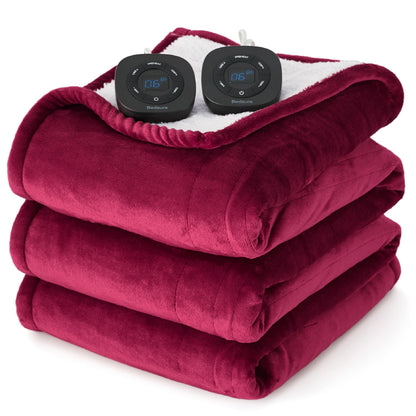 Bedsure Electric Blanket King Size - Dual Control Heated Blanket King Size, Fast Heating with 10 Time Settings & 10 Heat Settings, Warm Gift for Grandma (100x90 inches, Grey)