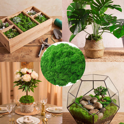 Suncalla Green Artificial Moss for Crafts 43.32oz/2.7lb Fake Green Moss Faux Grass for Potted Plants Indoor Bulk Large Capacity Fairy Garden DIY Decoration Model Making Walls Table Decors Home