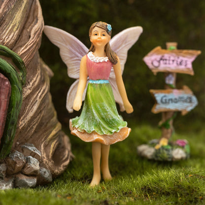 PRETMANNS Fairy Garden House Kit - Outdoor Fairy Houses for Outside with Accessories, Miniature Village Decor for Adults, Large Fairy House 7 Inch (18cm), Garden Decor Set