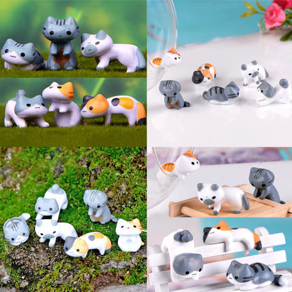 ZHOUQZSF 16 Pcs Cute Cat Figurines Cake Decorating Lovely Kitten Fairy Garden Micro Landscape Adorable Animal Statue Terrarium Crafts Home Bookshelf Mini Ornaments DIY Miniature Supplies(16PCS)
