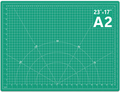 DIYSELF A2 Self Healing Cutting Mat, 23 x 17 Inch Cutting Mat for Crafts, Fabric Cutting Mat for Sewing, Quilting, Scrapbooking, Paper Crafts and Craft Hobby Projects, Green