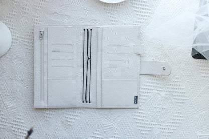 Moterm Companion Traveler's Notebook Cover - Upgraded Design with Back Pocket (Standard Size, Pebble-Cream)