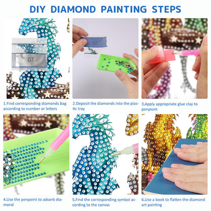 SENQAO Dragon Diamond Art Hanging Kits for Adults Kids, Double Sided DIY Acrylic Diamond Art Painting Window Pendants Home Garden Wall Hanging Kits Hanging Ornament
