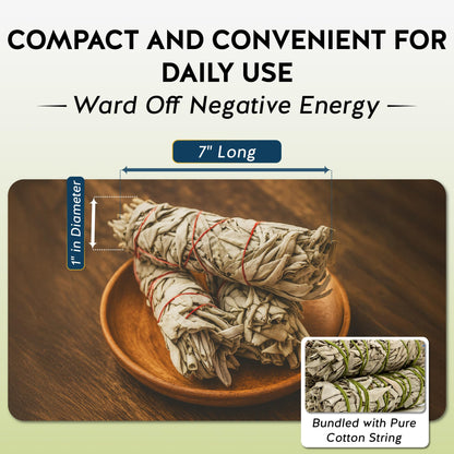 Alternative Imagination California White Sage Smudge Sticks - 3-Pack of 7-Inch Bundles for Home Cleansing,Energy Clearing, Meditation, Witchcraft, Spiritual Gifts,Altar & Smudging-Packaged in the USA