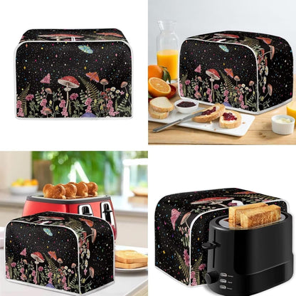 Mushroom Butterfly Toaster Covers: Universal 2 Slice Waterproof Dust Cover for Bread Maker & Oven, Bakeware Protector