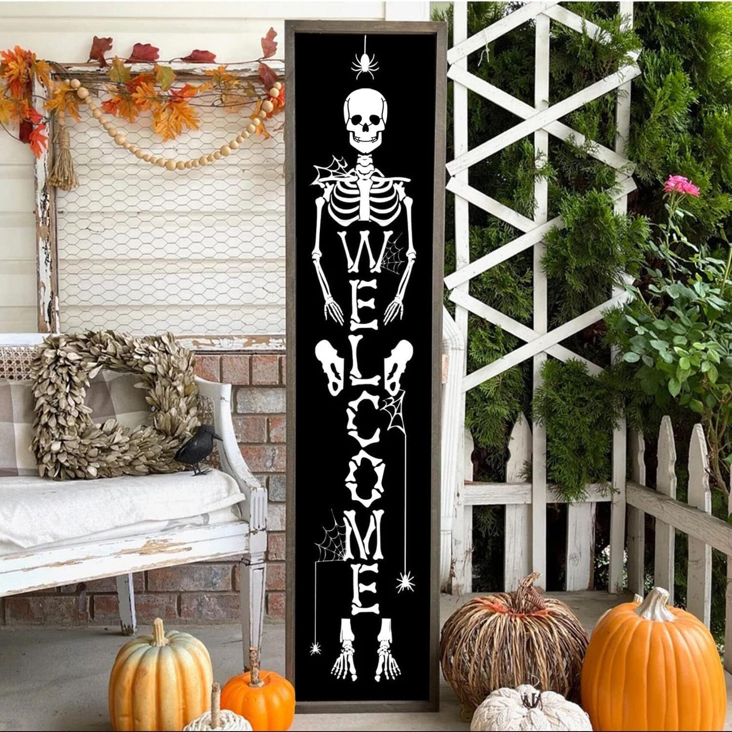 Halloween Stencils for Porch Sign Large Skeleton Boo Stencils Witch Ghost Drawing Templates for Porch Wood Sign Decor