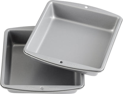 Wilton Recipe Right 8-Inch Non-Stick Square Cake Pans, Multipack of 2
