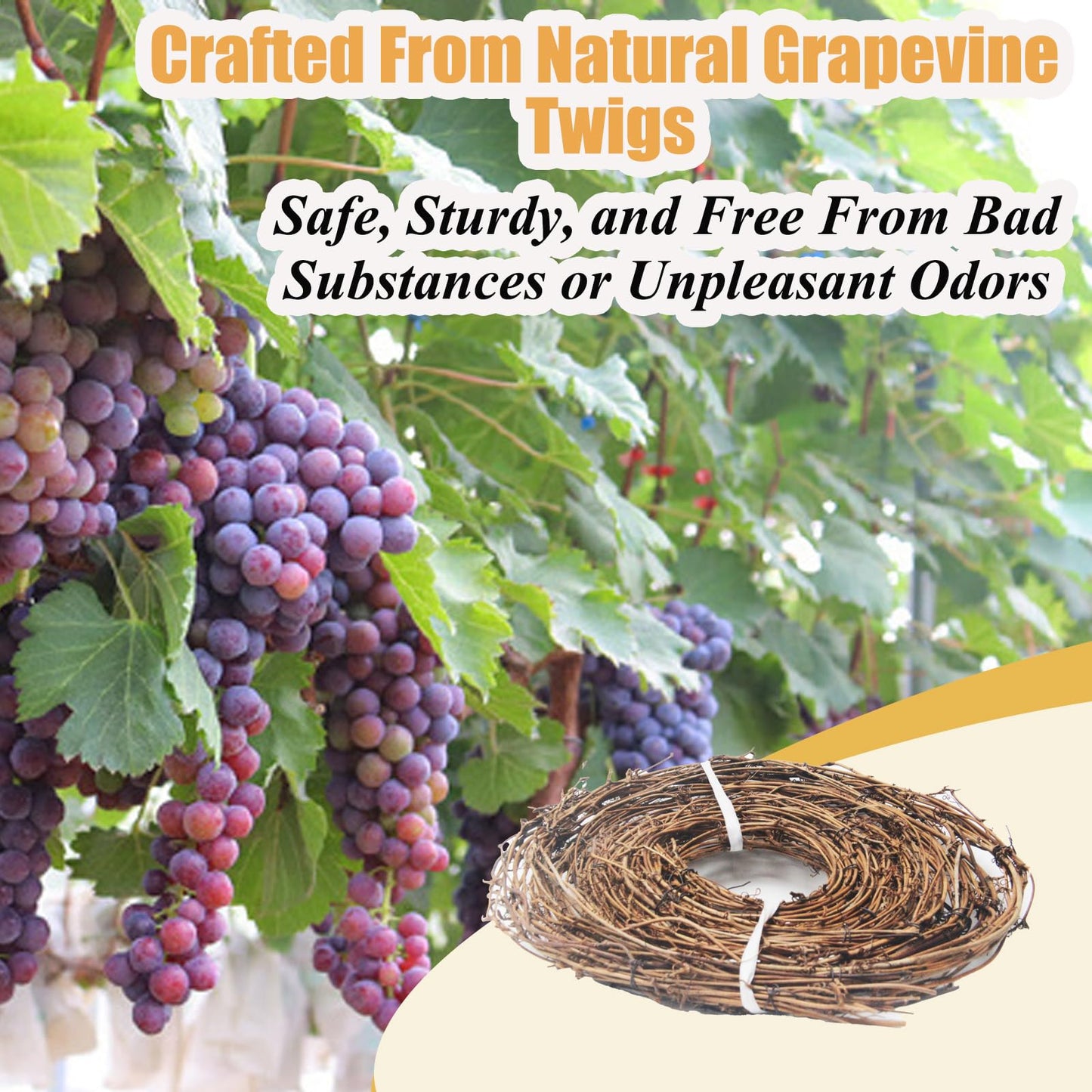 15 Feet Grapevine Garland DIY Crafts Natural Grapevine Twig Vines, 3 PCS Vines Garland Wreaths for Wedding Christmas House Holiday Door Vase Wall Decor