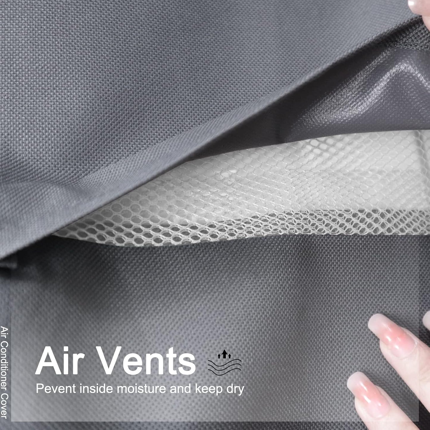 STARTWO Air Conditioner Cover, Heavy Duty Waterproof for Outdoor, Elastic Bottom for Secure Fit, Gray W38inD38inH40in