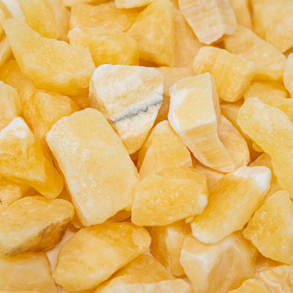 1/2 lb Orange Calcite Rough Stones - Natural Raw Crystals for Tumbling Cabbing Polishing Wire Wrapping Lapidary & Jewelry Making - Fountain Decoration Rocks - Reiki Yoga & Wicca Healing - Bulk Rocks