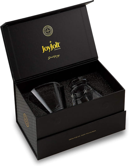 JoyJolt Aqua Vitae Martini Glass Set of 2, Crystal Glassware, Stemless Cocktail Glasses