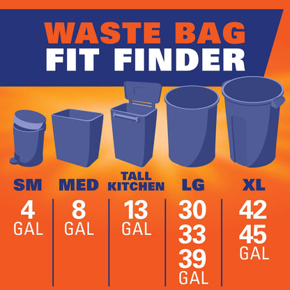 Hefty Ultra Strong 13 Gallon Trash Bags, Tall Kitchen Trash Bags 13 Gallon Size, Drawstring Closure, Continuous Odor Control, White, Clean Burst Scent, 40 Bags