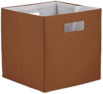 13x13x13, DII Collapsible Polyester Storage Cube, Solid, Lightweight and Durable, Large Square, Cinnamon